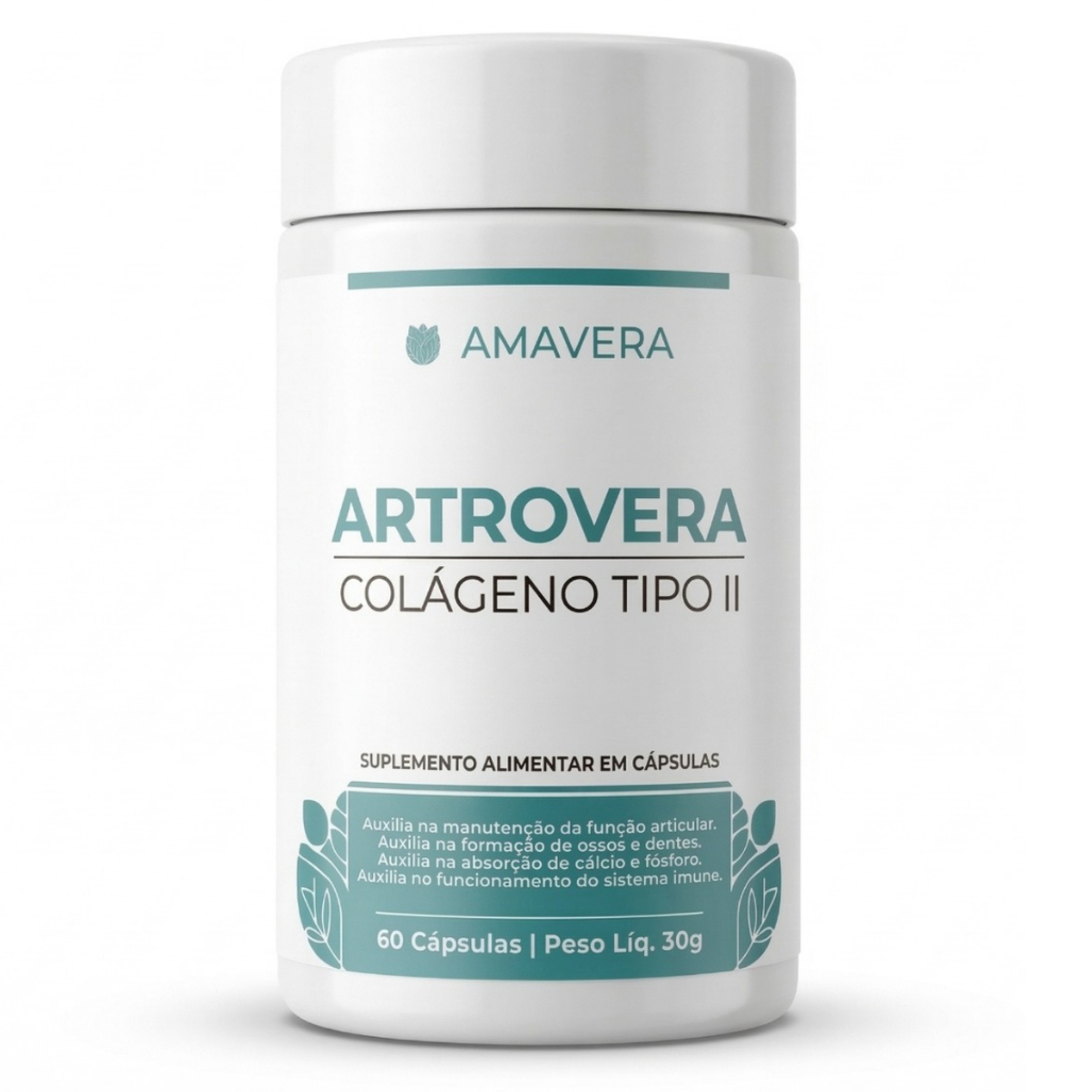 Colágeno Tipo 2 Uc-ii 40mg + Vitamina D + Condroitina +MSM Articulações 60 Caps Amavera
