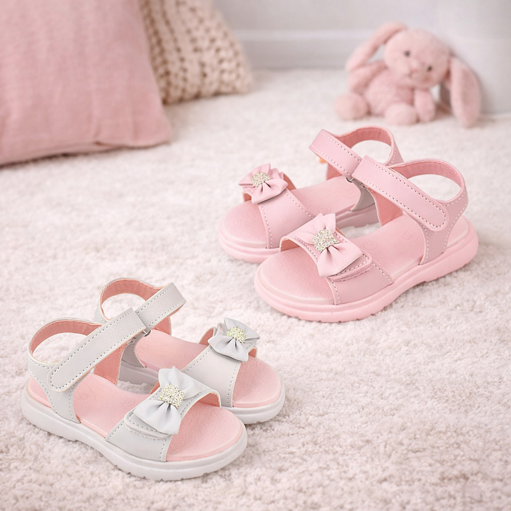 Kit 2 Pares Sandalia Infantil Menina Confortavel Antiderrapante Leve Flexivel Anatomico Resistente