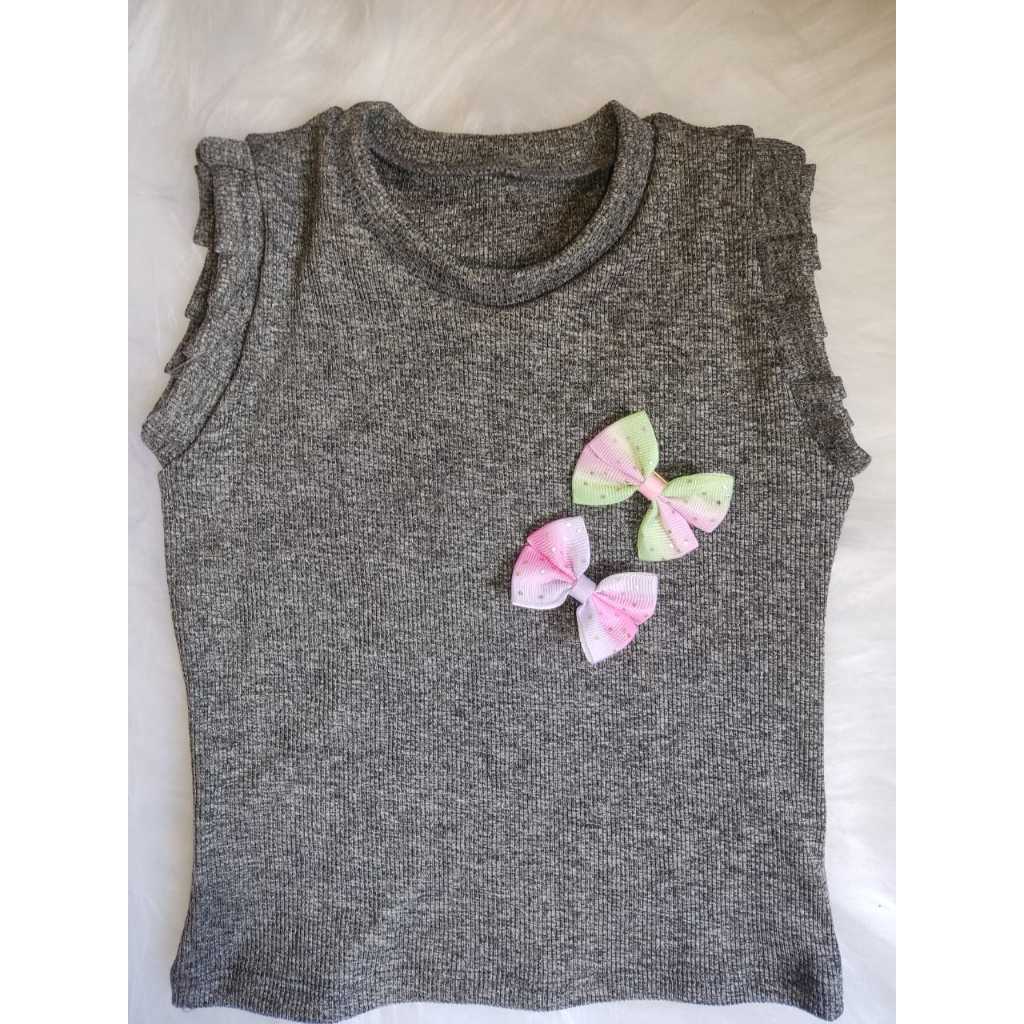 Blusinha Regata Canelada com Babados / Regatinha Canelada com Babados / Infantil Menina - confortável e macia e leve