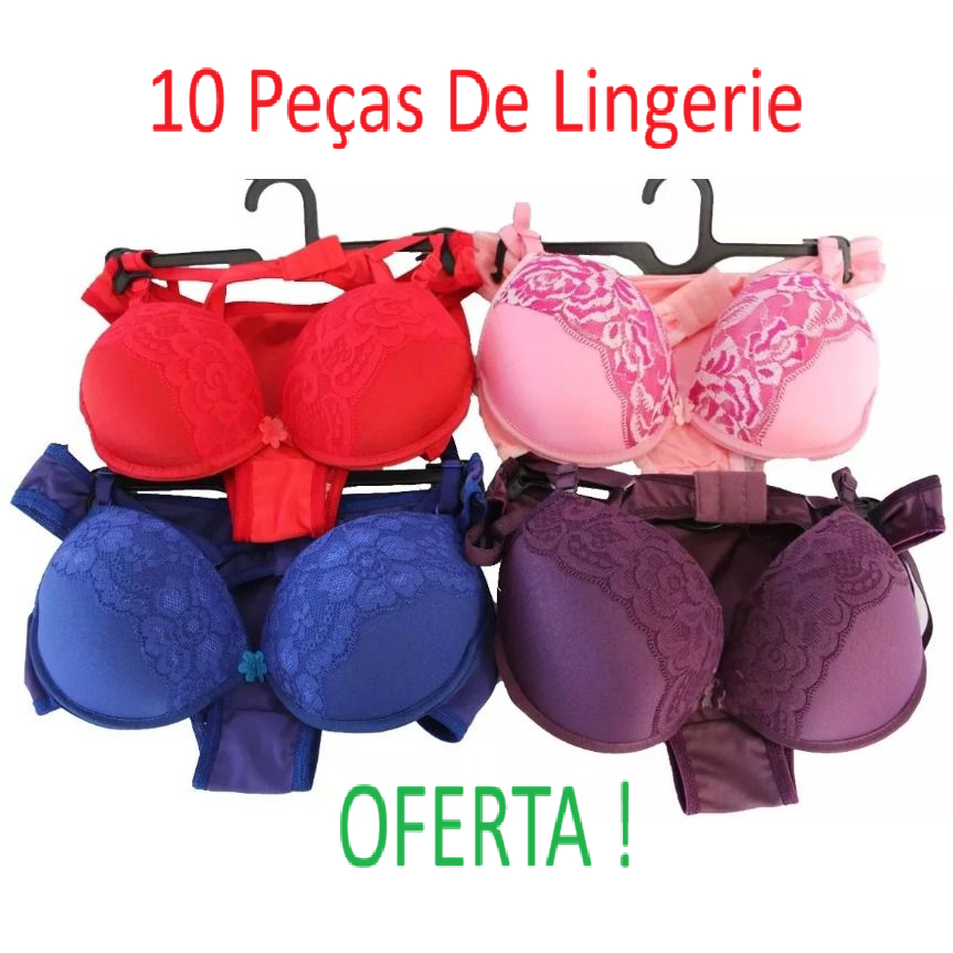 Kit 10 Peças Lingerie Conj. Calcinha + Sutiã !