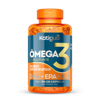 ÔMEGA 3 Tripla Fonte 1000mg Katiguá 120cápsulas ou 60cápsulas Óleo de Peixe 100% Puro Premium