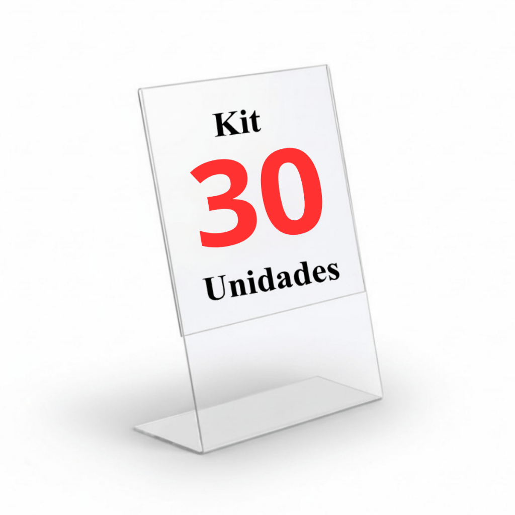 kit 30 Unidades Display Expositor Placa Pix Cristal L A6 10x15cm