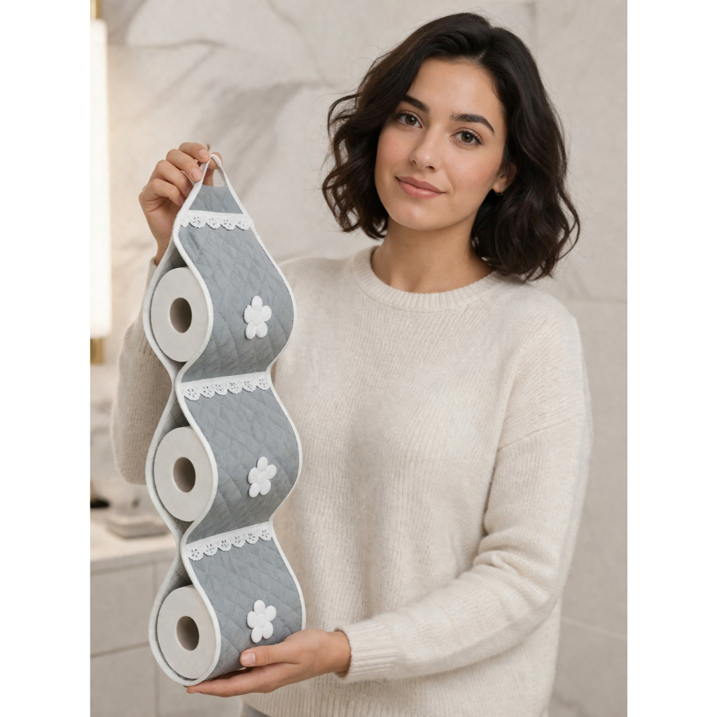 Porta Papel Higiênico Matelado C/ Aplicação e Aviamento Para 3 Rolos