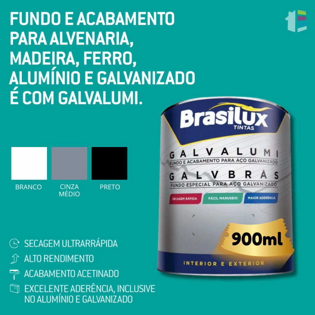 Galvalumi - Fundo e Acabamento para Aço Galvanizado 900ml