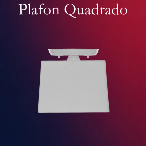 Plafon Quadrado Termoplástico Luminária Teto Soquete E27 Para 1 Lampada Branco Preto Azul Rosa 110v/220v