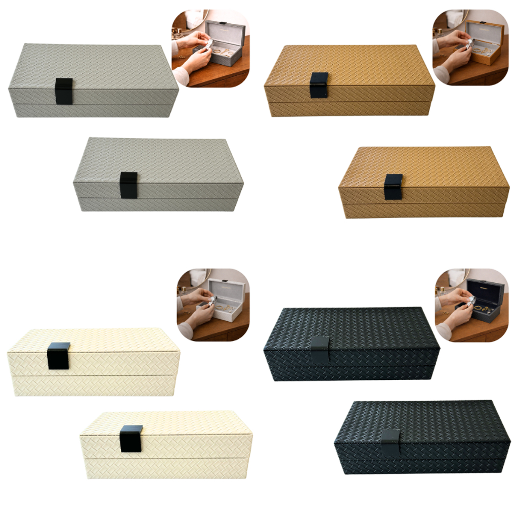2 Caixa Decorativa Porta Acessórios Organizador De Mesa Guardar Joia Bijuteria Documentos Relógio Óculos Enfeite Mesa