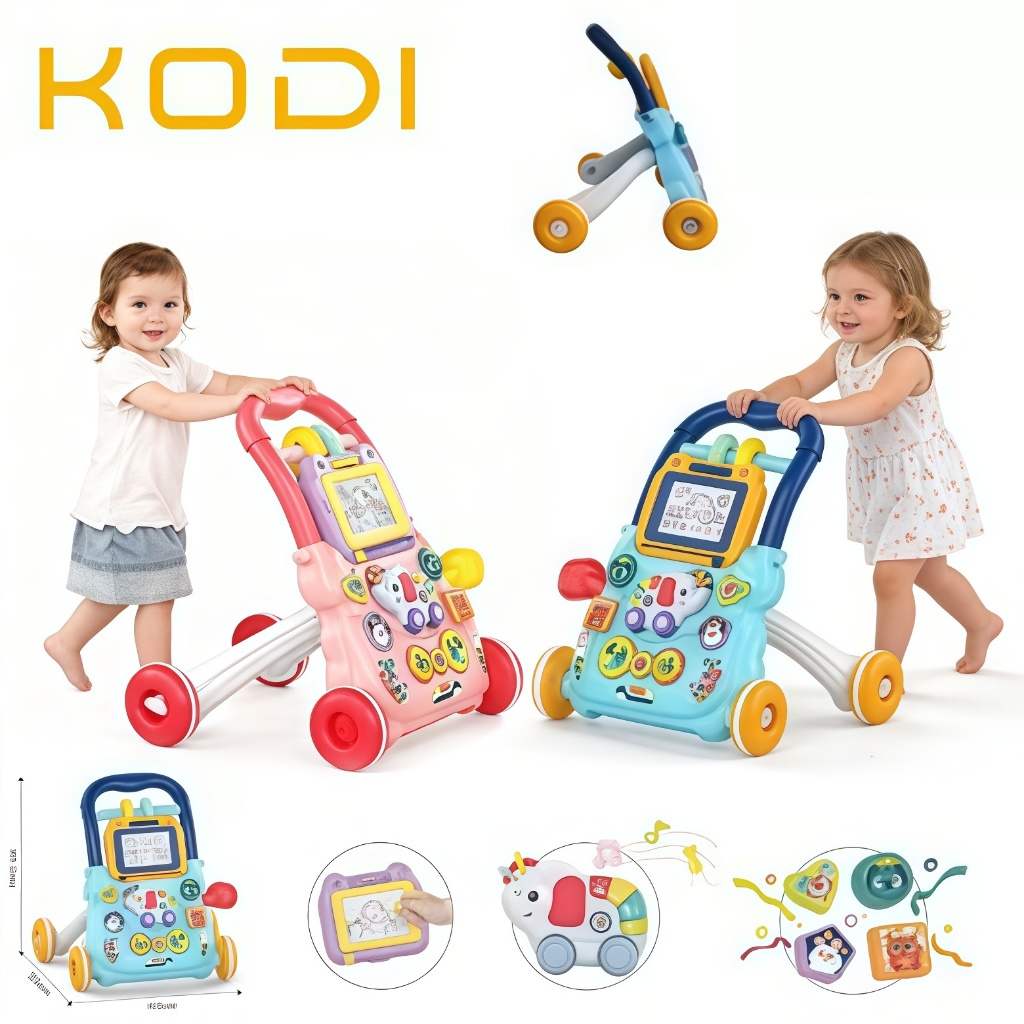 Andador Infantil Musical - Brinquedo Educativo com Empurrador e Quadro Mágico pa