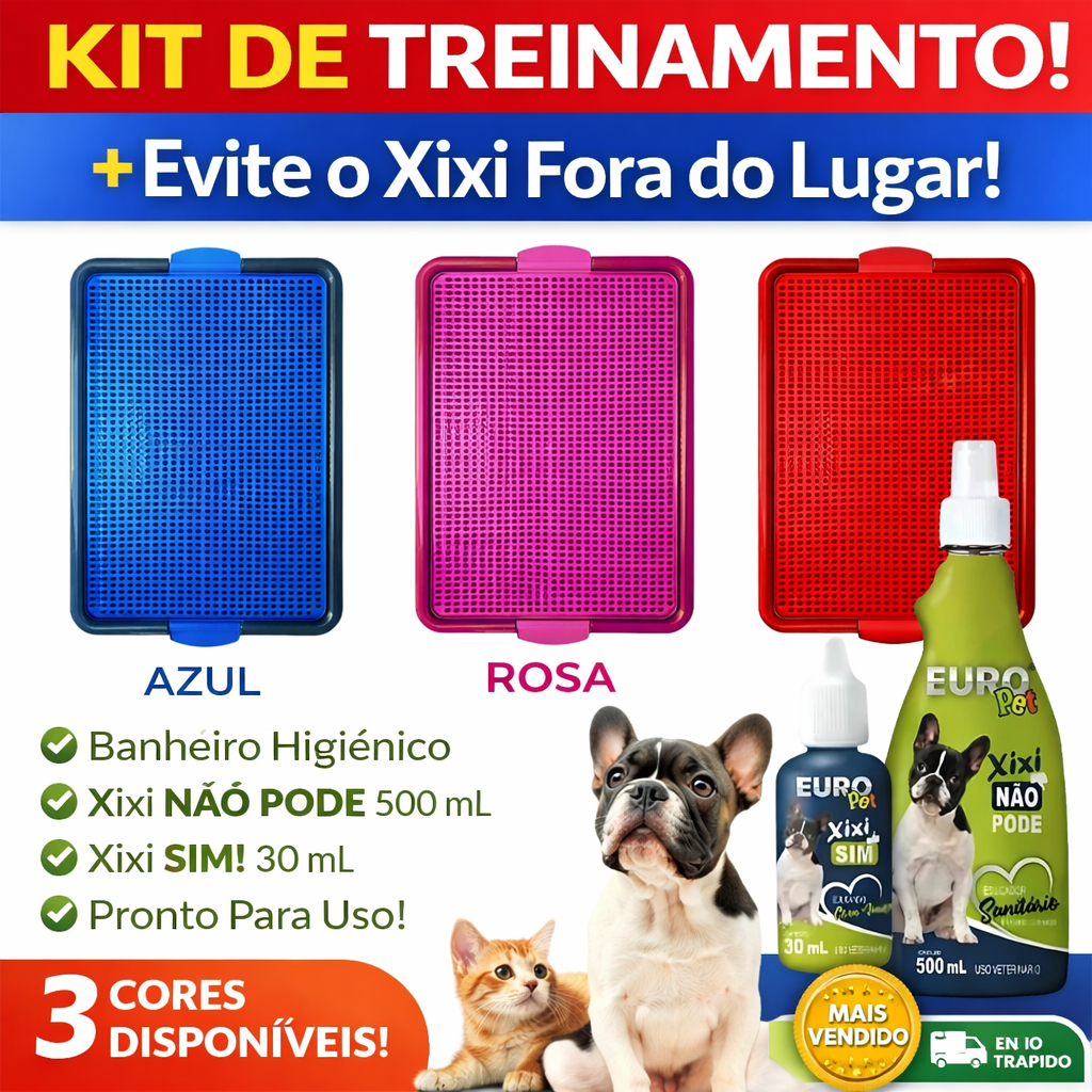 Kit Sanitário canino tapete higienico grande para cachorro  + Educador Xixi Pode Xixi Não Pode caes
