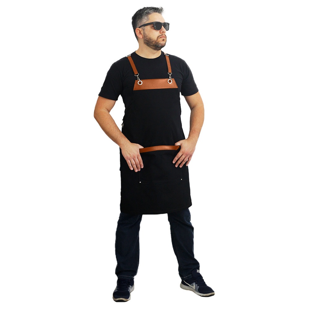 Avental Profissional Barbeiro Barista Chef Cozinheiro Garçom Barman Atendente Cafeteria Restaurante Hotel Estética
