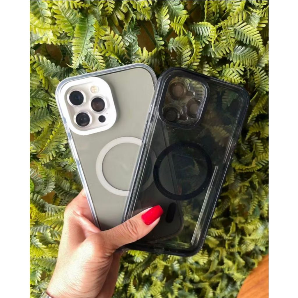2 CAPAS MAGSAFE FUME COM KIT PROTEÇÃO LENTE DE CÂMERA