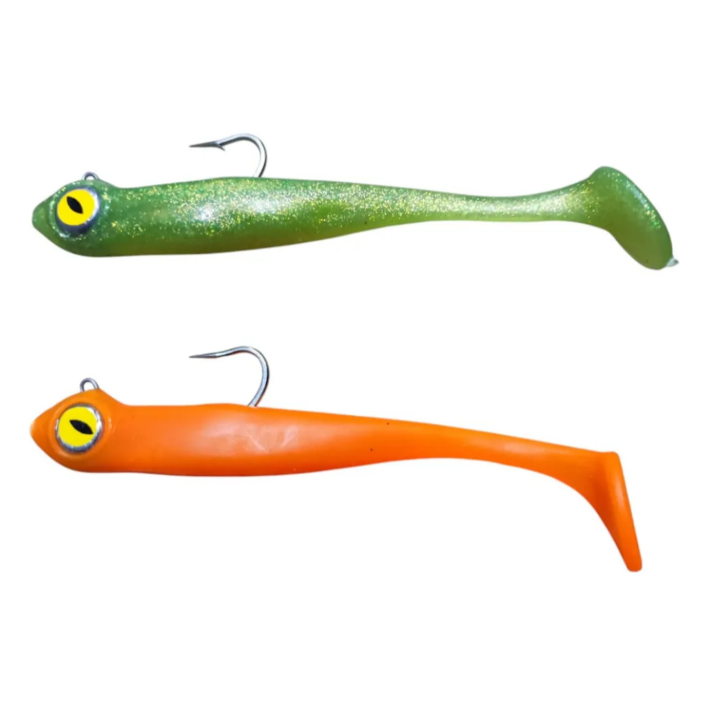 Kit 2 Isca Shad Xtreme 13cm Artificial Jig Head Pesca Soft