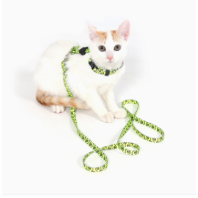 Peitoral para Gato Ajustável Tamanho Único + Guia Grátis Estampado Poliéster