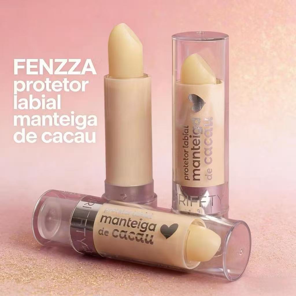 kit 2/3 pcs FENZZA Cuidado Labial Manteiga de Cacau - Hidratação Diária GF-B400