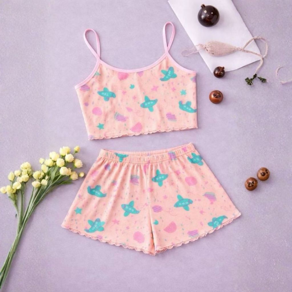 Kit 10 Pijama feminino top doll baby doll cropped alcinha verão revenda Sortido