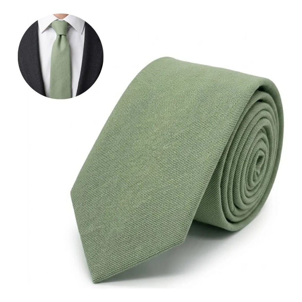 Gravata Masculina Social Verde Oliva Premium para Padrinhos de Casamento, Noivo e Eventos no Geral
