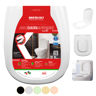 Assento Sanitário Almofadado Retangular Sabatini Para Vaso Icasa 1.6gpf 6.0lpf em Oferta na Shopee