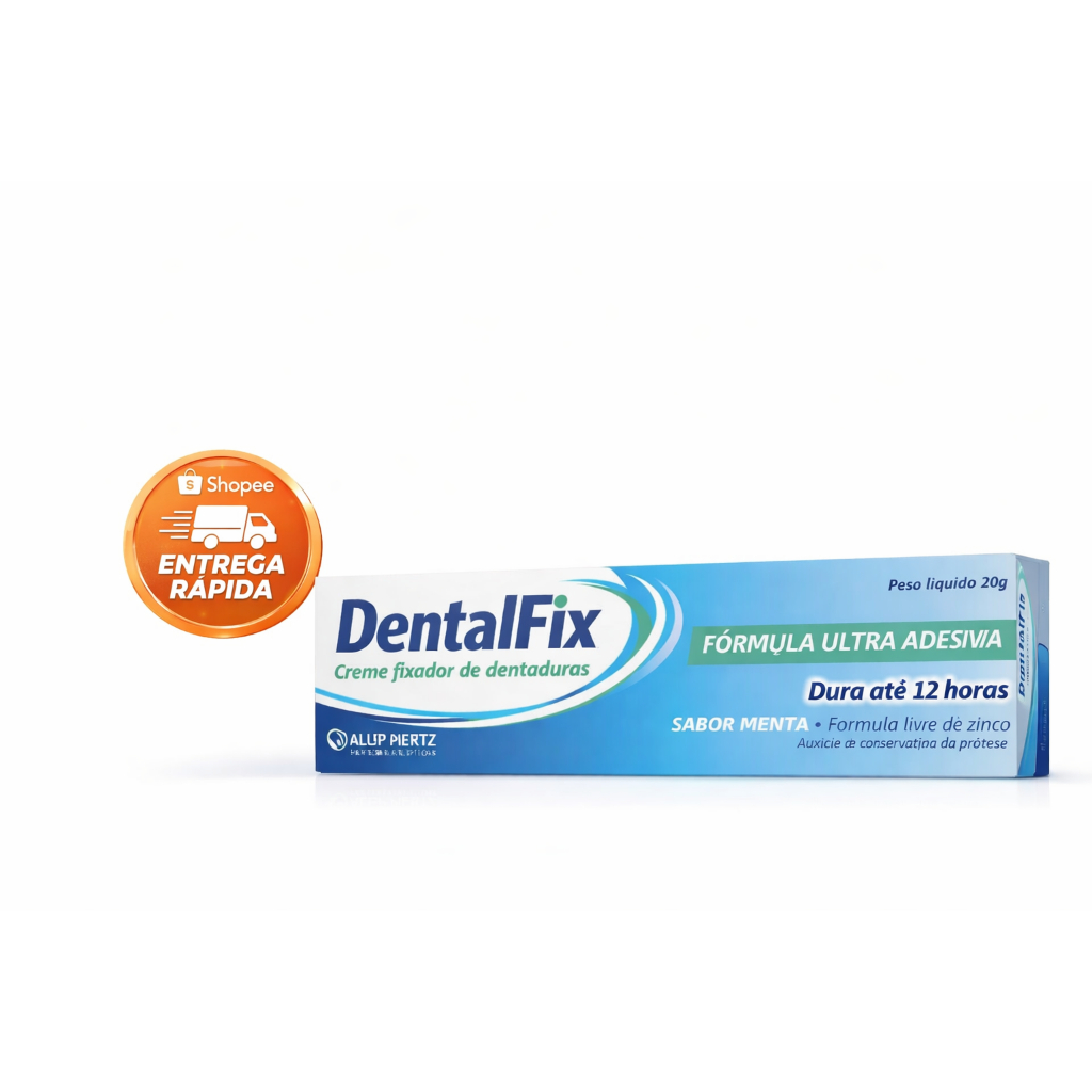 DentalFix Creme Fixador de Dentadura 20g Ultra Adesivo Até 12h Sabor Menta Original