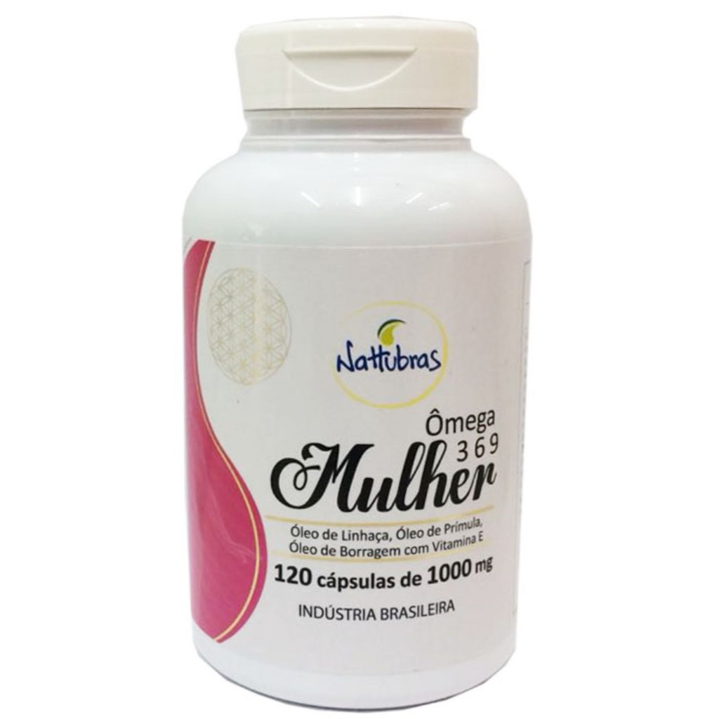 Ômega 3 6 9 Nattubras 120 Cápsulas 1000mg Óleo Linhaça Prímula Borragem