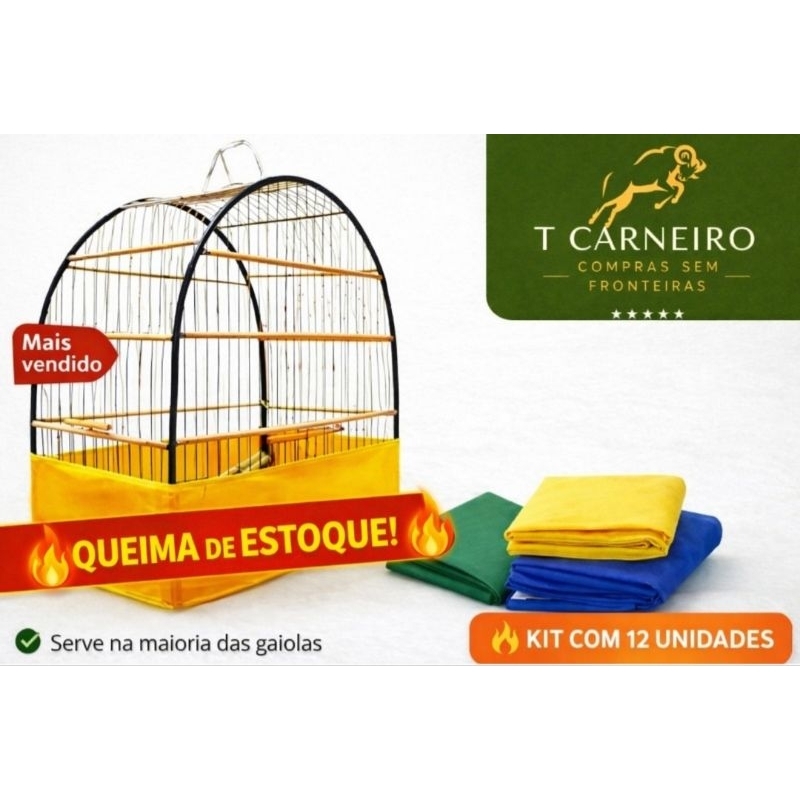 Forro para Fundo de Gaiola TNT Kit 12 Unidades Nº 01 ao 08 | Higiênico Lavável para Aves