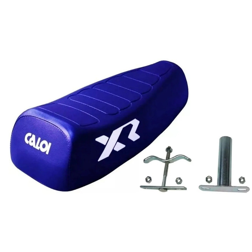 Banco XR Caloi Azul Reforçado para Bicicleta com KIT PRESILHAS