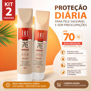 Leve 2 Protetor Solar Dandas FPS 70 150ml Alta Proteção UVA UVB Toque Seco em Oferta na Shopee
