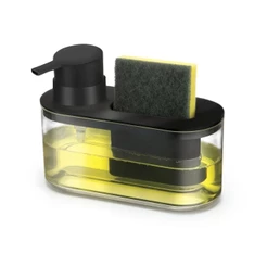 Dispenser Detergente Suporte Para Esponja Bucha 500ml Preto Porta Detergente De Pia Cozinha Arthi