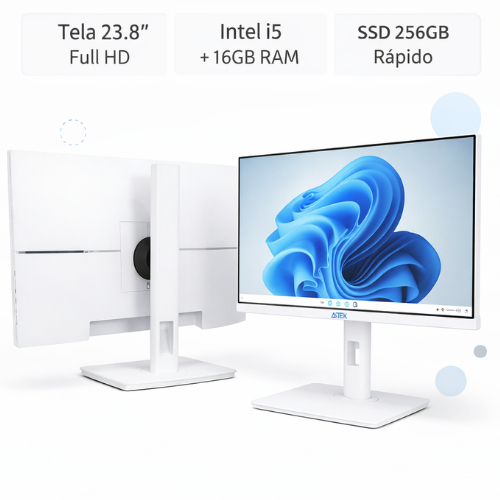 Computador All In One 23.8" Full HD Intel i5 16GB RAM SSD 256GB WiFi para Trabal