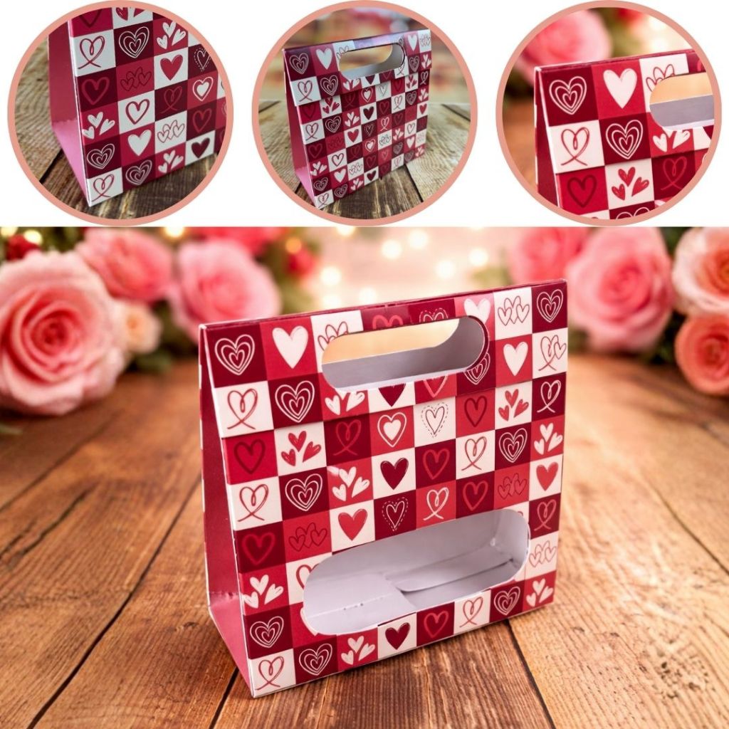 10 SACO COM ALÇA E VISOR CORAÇÕES 13X5,5X13 5475 ( DIA DOS NAMORADOS IDEIA 2026 ) OUTLET
