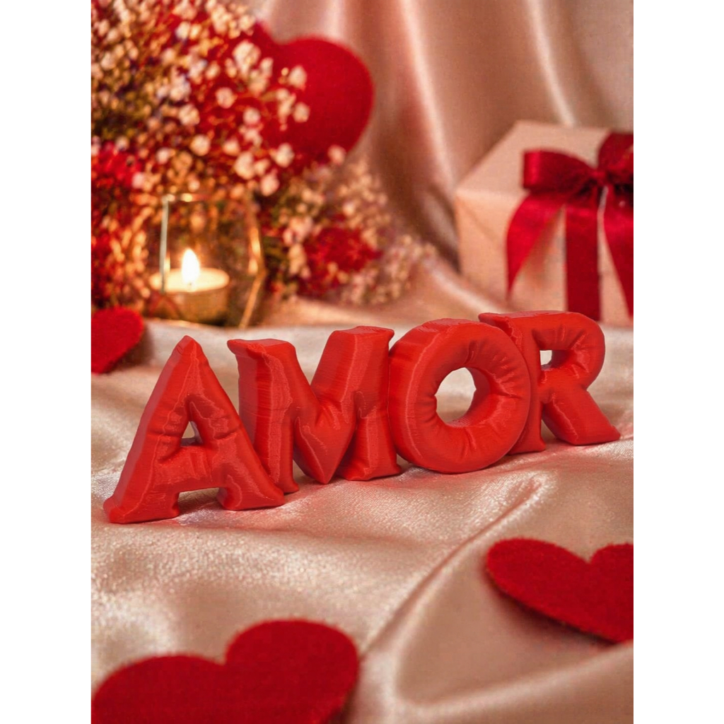 Letreiro AMOR 3D ❤️ Decoração Romântica Dia dos Namorados | Enfeite Mesa Quarto