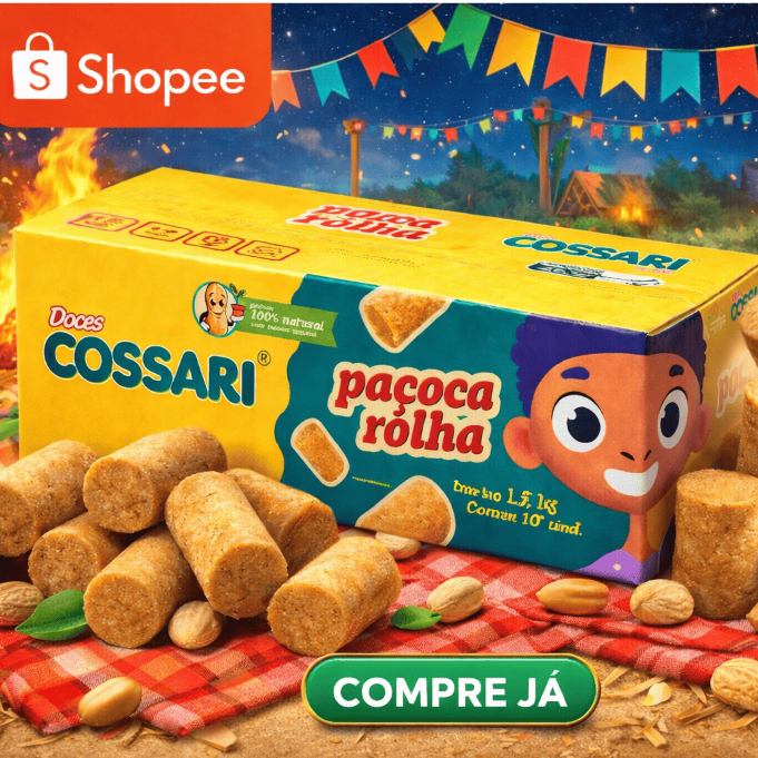 Paçoca Rolha Caixa 100 Unidades - Doce Embalado Paçoquinha Atacado Festa