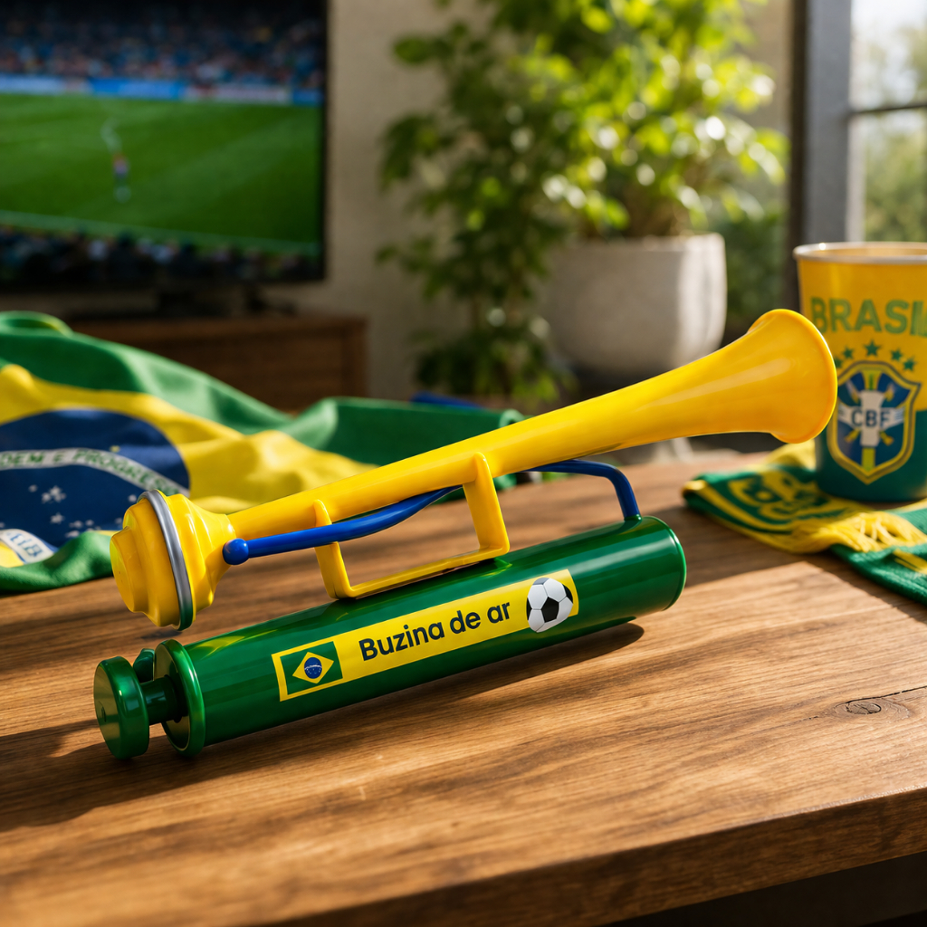 Vuvuzela Brasil 49cm Corneta de Ar Grande Som Alto Leve Fácil de Acionar para Torcida Festa Evento