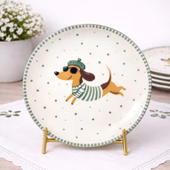 Prato de Sobremesa Cerâmica Alleanza Love is in the Air 21cm – Mesa Posta Delicada e Charmosa