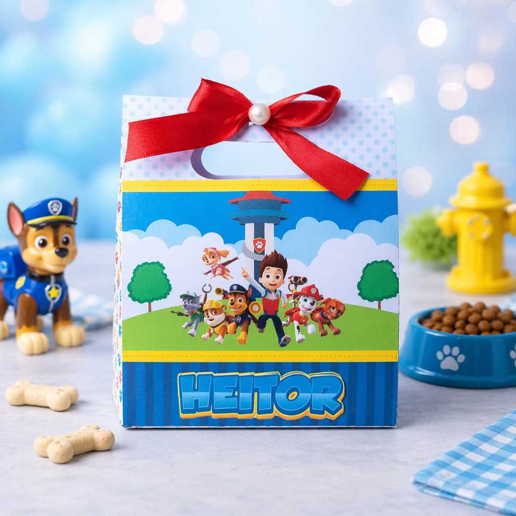 Sacola Patrulha Canina Personalizada com Nome-aplique 3D |Lembrancinha Infantil Luxo |Surpresa Aniversário