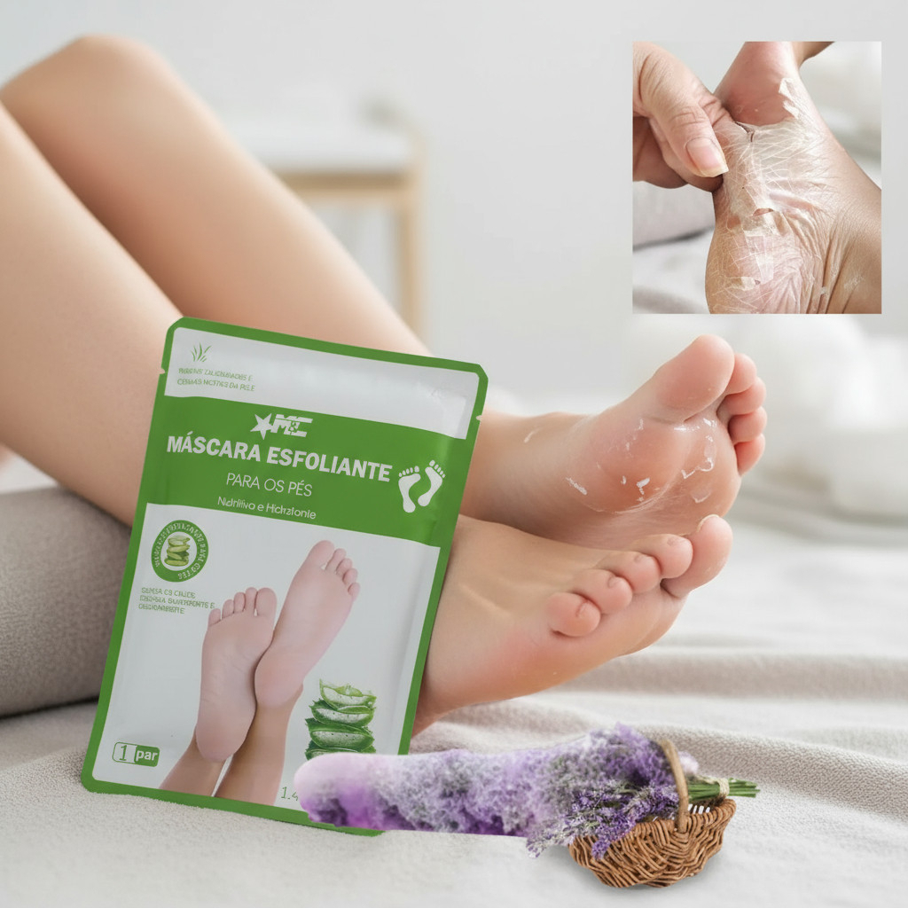 1, 2 ou 3 Pares Máscara Esfoliante Para Pés Remove Calos E Hidrata Meias SPA Para Pés Masculinos Com Pele Grossa