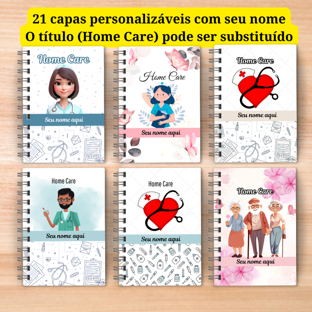 Agenda Home Care COMPLETA para Cuidador(a) - Controle Diário, Medicamentos, Rotina e muito mais