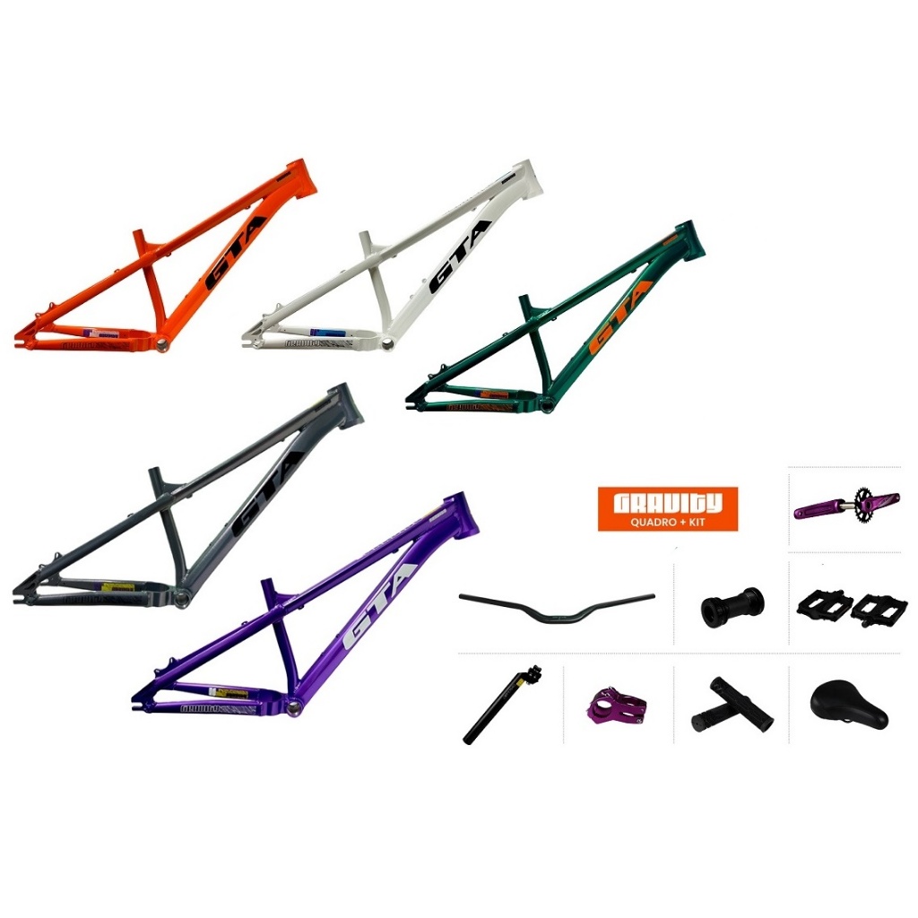 QUADRO BIKE ALUMINIO FREE RIDER  GRAVITY ARO 26 TAMANHO 13.5 + KIT 8 PCS