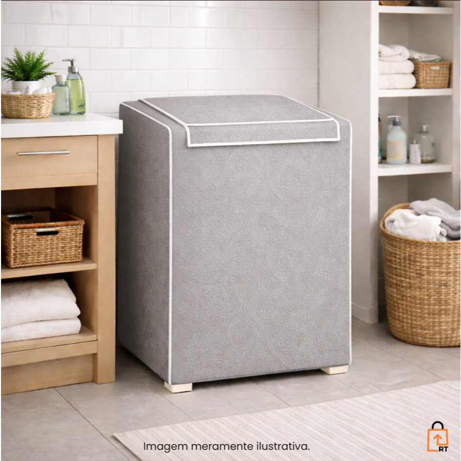 Capa Para Máquina De Lavar roupas Brastemp Zíper 9 10 12 14 16kg Cinza ou preta proteção contra arranhões e sujeiras