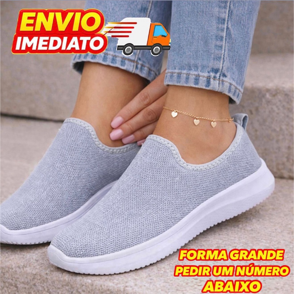 Tênis Meia Academia Feminino Botinha Ortopédico Slip On - Antiderrapante Envio Rápido