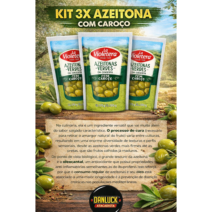 Azeitona Com Caroço La Violetera Doypack 100g