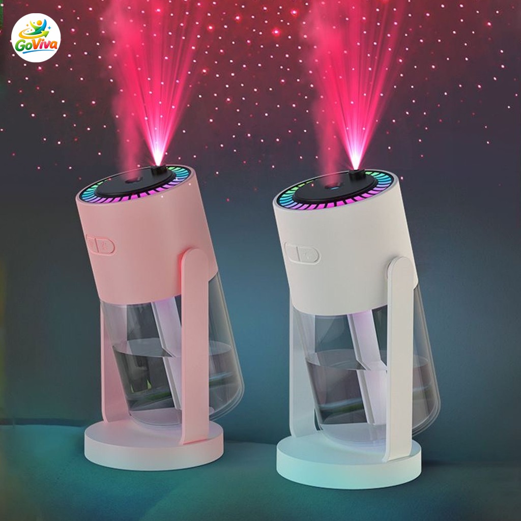 Umidificador de Ar USB com Projeção de Estrelas, Difusor Aromático LED Criativo 3 em 1