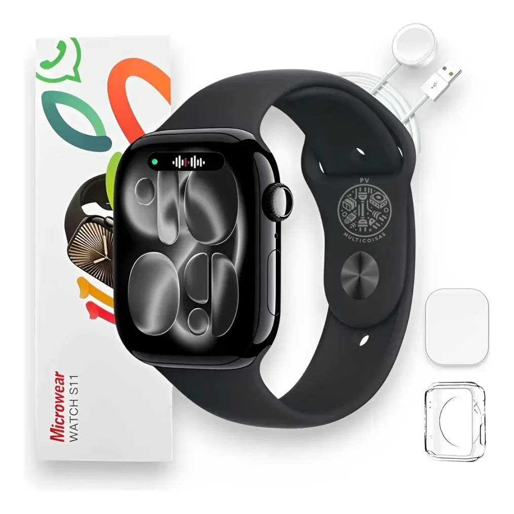 Smartwatch S11 Microwear Série 11 GPS NFC ChatGPT Faz Ligações Responde WhatsApp