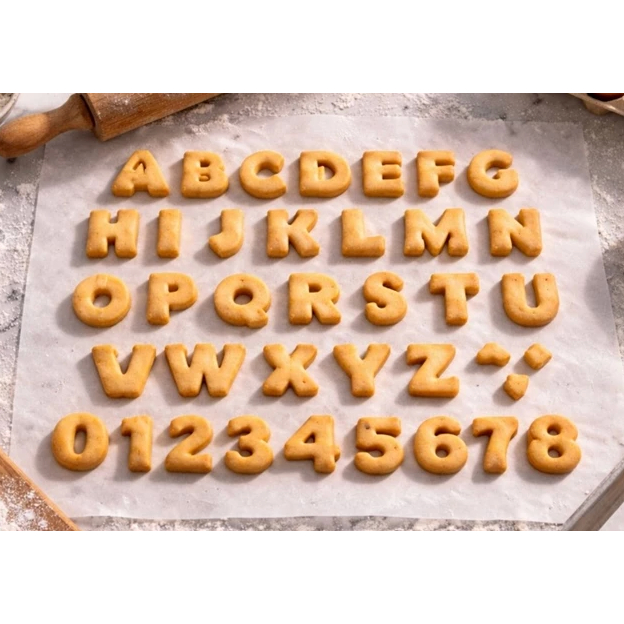 Kit de Cortador de Biscoito Pasta Americana Biscuit Numeros + Letras + Geométrico - USADO - LEIA