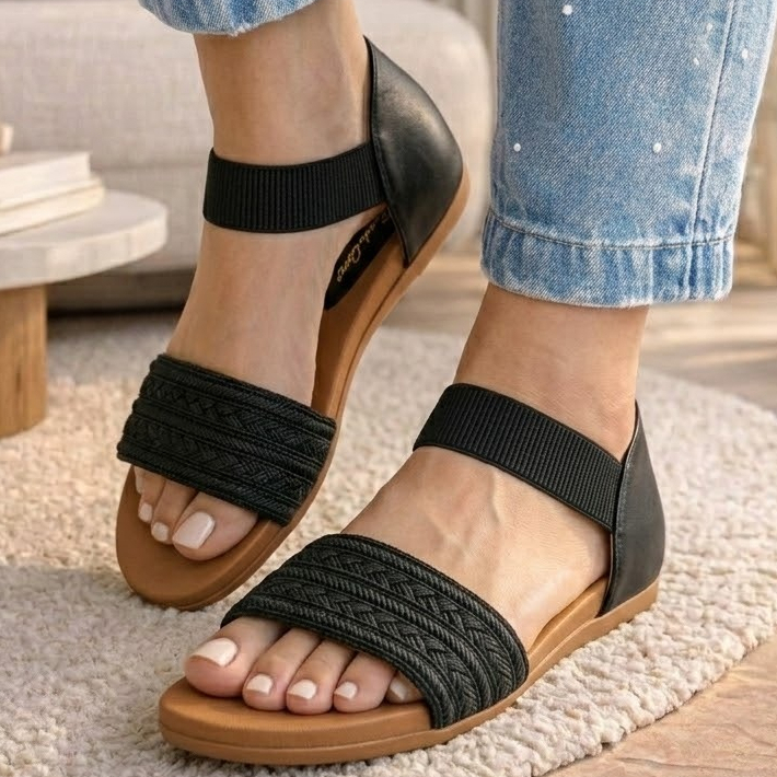 Sandália Rasteirinha Feminina Ortopédica Elástico Macia Confortável Anatômica - Promoção !