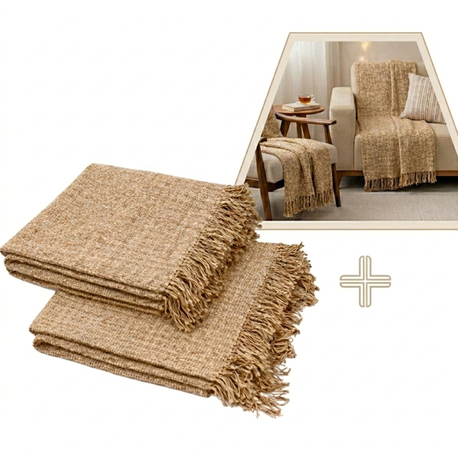 Kit 2 Mantas Para Sofá Gigante 2,10 x 1,20 Decorativas 100% Algodão