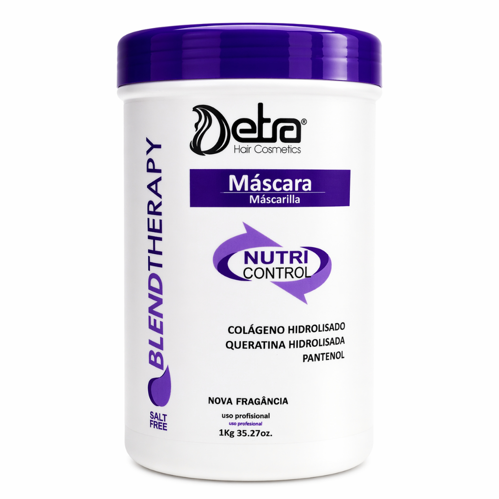 Máscara Hidratação capilar Nutri Control Pòs Quimica   1kg Reposição de Massa  Detra Hair Cosmeticos