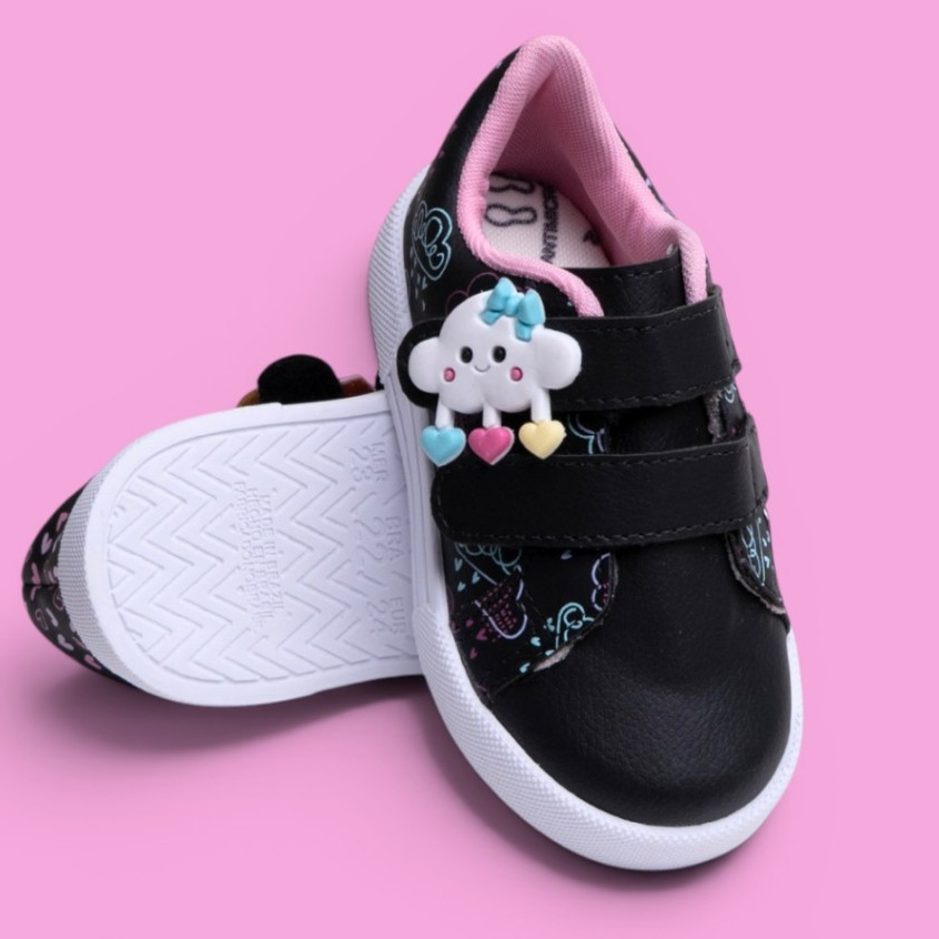 Tênis Infantil Feminino Menina Casual Escolar Leve Antiderrapante promoção 20 ao 27