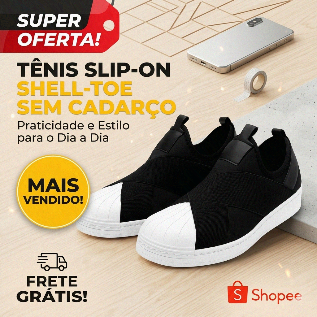 Tênis Slip On Elástico Confortável Sem Cadarço Uso Casual e Academia Leve Ortopédico Promoção