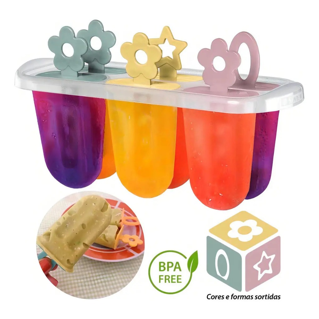 Forma Divertida Faz 6 Picolé Plastico Livre De Bpa Sanremo Sorvete Caseiro