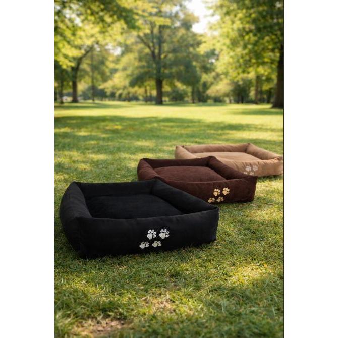 Caminha Pet Grande para Cachorro 60x60cm Barato Confortavel e Duravel Ideal Todas as Raças - PRETO