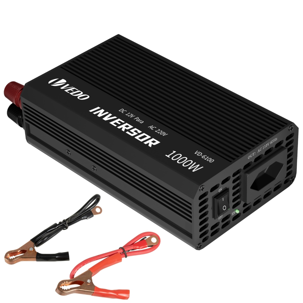VEDO Inversor Voltage Inverter 1000W 12V to 110v or 220v Conversor Transformador Alimentação De Emergência